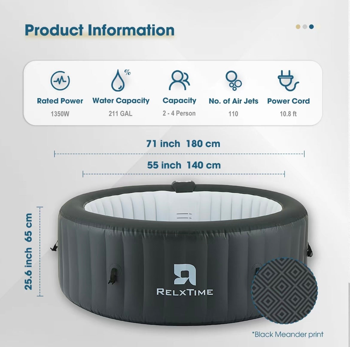 RELAXTIME 4 PERSON PORTABLE SPA